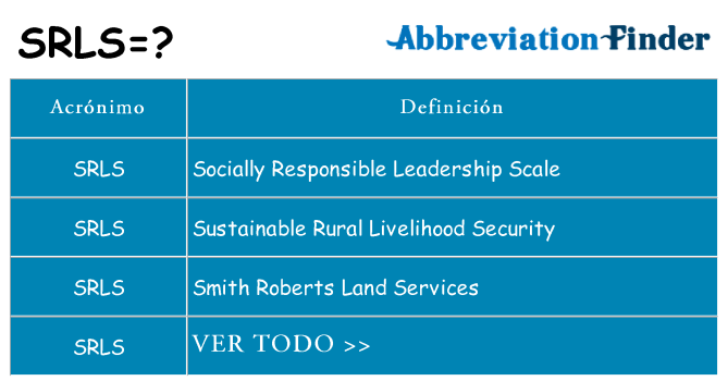 ¿Qué quiere decir srls