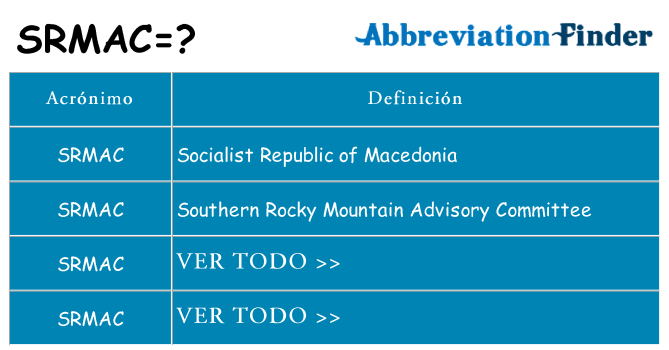 ¿Qué quiere decir srmac
