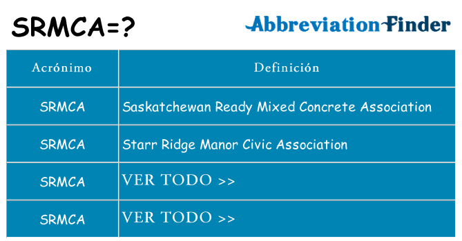 ¿Qué quiere decir srmca