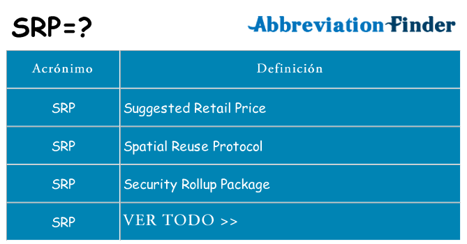 ¿Qué quiere decir srp