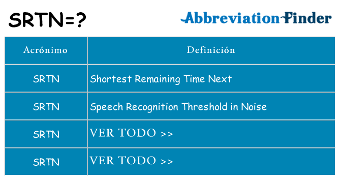 ¿Qué quiere decir srtn