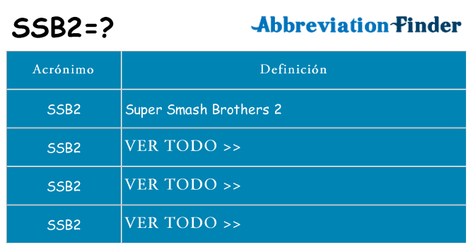 ¿Qué quiere decir ssb2