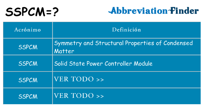 ¿Qué quiere decir sspcm