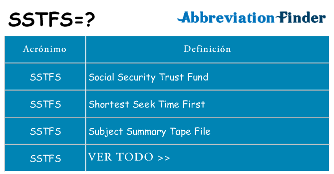 ¿Qué quiere decir sstfs