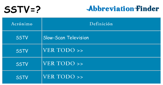 ¿Qué quiere decir sstv