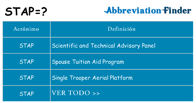 ¿Qué quiere decir stap