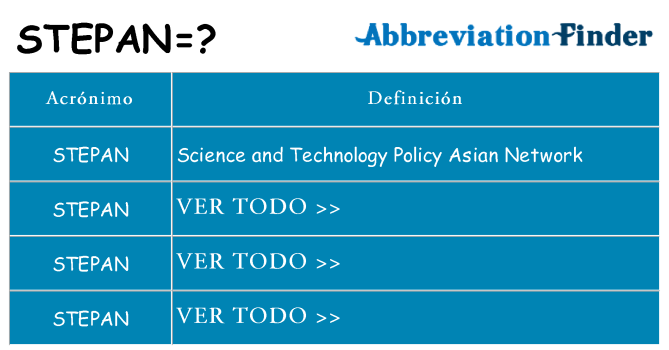 ¿Qué quiere decir stepan