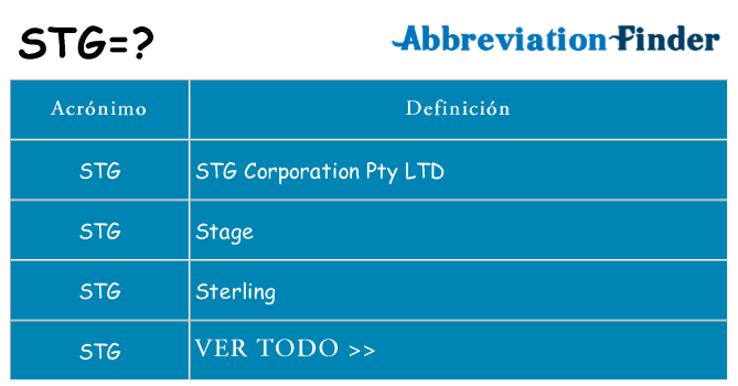 ¿Qué quiere decir stg