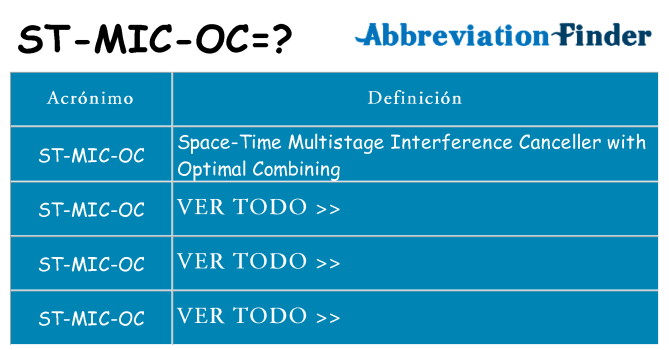 ¿Qué quiere decir st-mic-oc