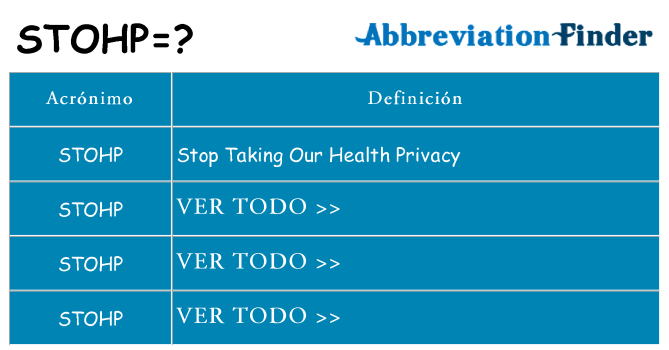 ¿Qué quiere decir stohp