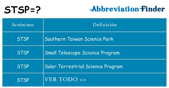 ¿Qué quiere decir stsp