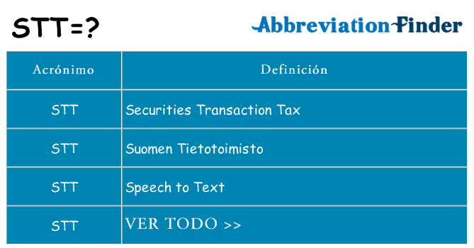 ¿Qué quiere decir stt