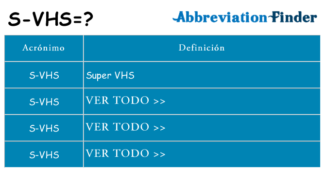 ¿Qué quiere decir s-vhs