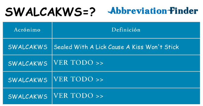 ¿Qué quiere decir swalcakws