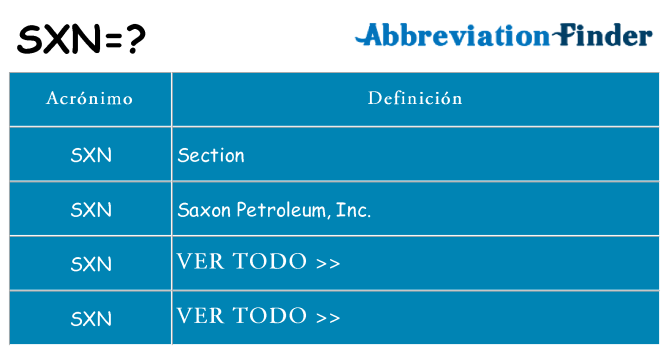 ¿Qué quiere decir sxn