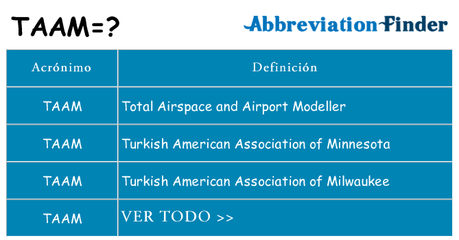 ¿Qué quiere decir taam