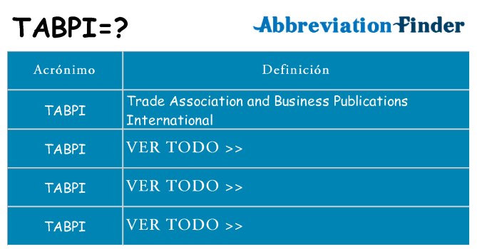 ¿Qué quiere decir tabpi