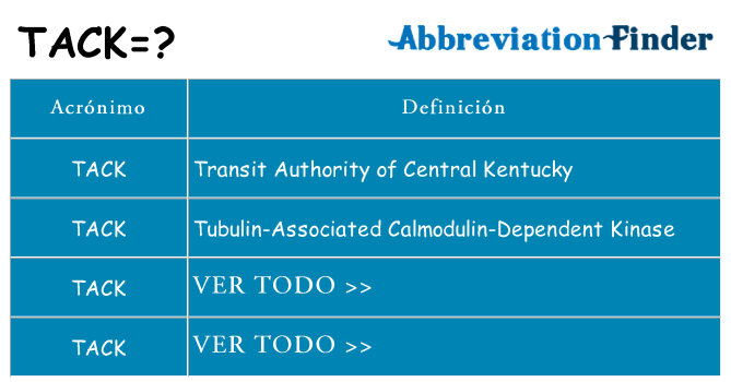 ¿Qué quiere decir tack