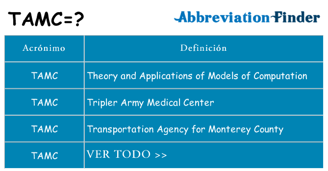 ¿Qué quiere decir tamc