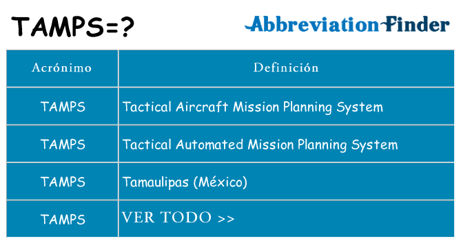 ¿Qué quiere decir tamps