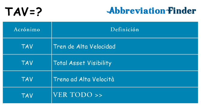 ¿Qué quiere decir tav