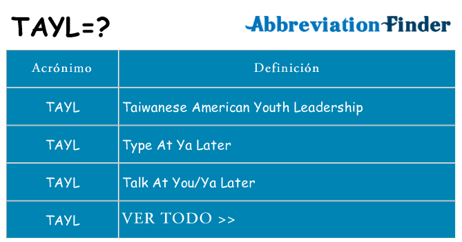 ¿Qué quiere decir tayl