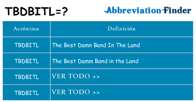 ¿Qué quiere decir tbdbitl