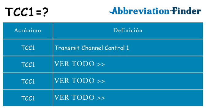 ¿Qué quiere decir tcc1