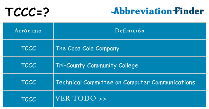 ¿Qué quiere decir tccc