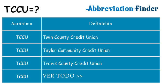 ¿Qué quiere decir tccu
