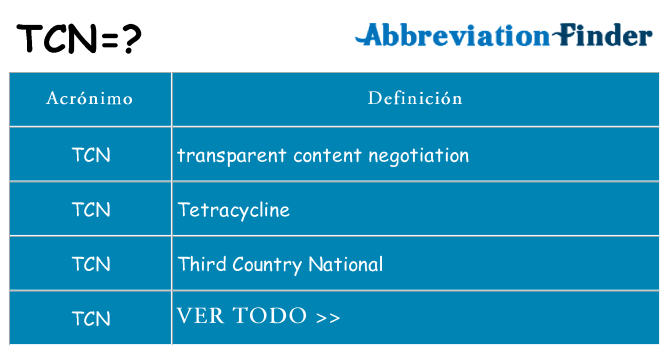 ¿Qué quiere decir tcn