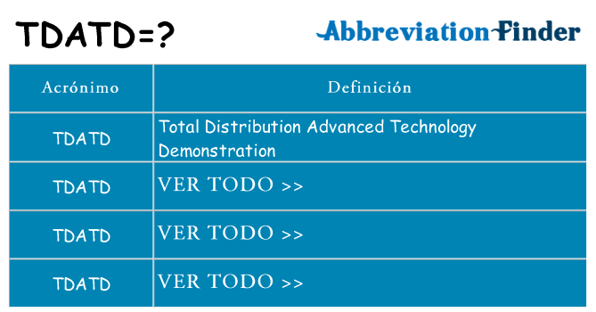 ¿Qué quiere decir tdatd