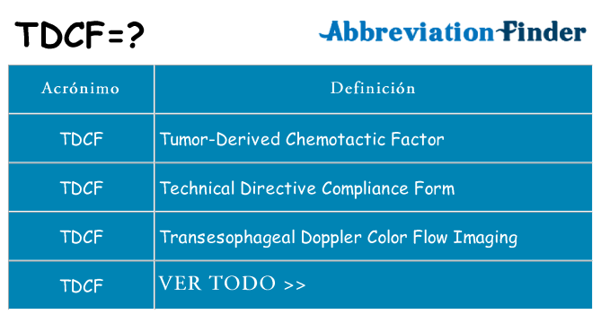 ¿Qué quiere decir tdcf