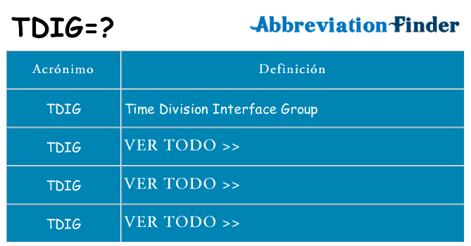 ¿Qué quiere decir tdig