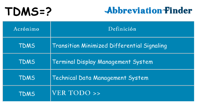 ¿Qué quiere decir tdms