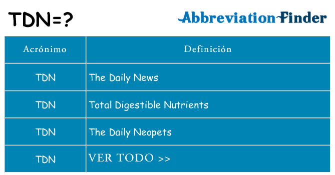 ¿Qué quiere decir tdn