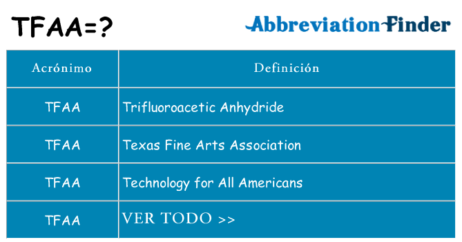 ¿Qué quiere decir tfaa
