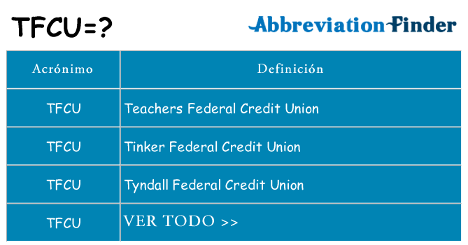 ¿Qué quiere decir tfcu