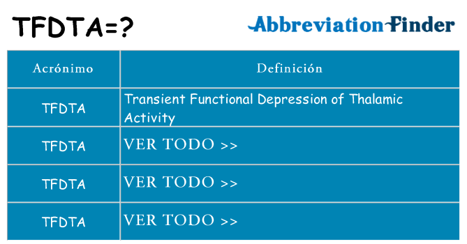 ¿Qué quiere decir tfdta