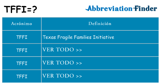 ¿Qué quiere decir tffi