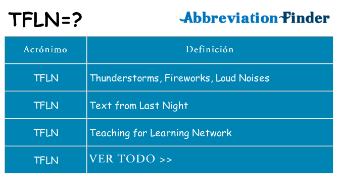 ¿Qué quiere decir tfln