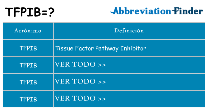¿Qué quiere decir tfpib