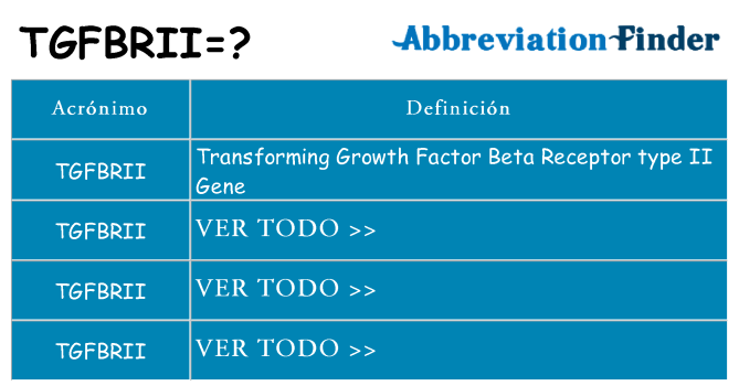 ¿Qué quiere decir tgfbrii
