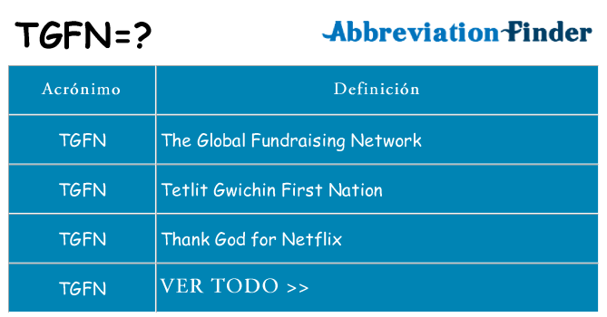¿Qué quiere decir tgfn