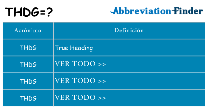 ¿Qué quiere decir thdg
