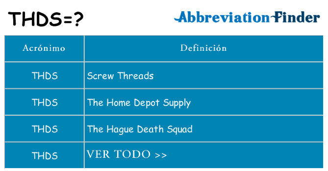 ¿Qué quiere decir thds