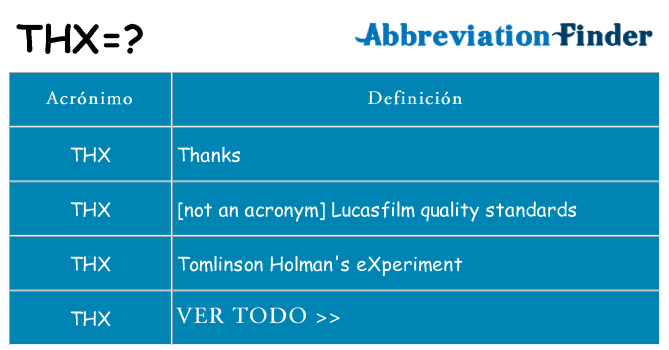 ¿Qué quiere decir thx