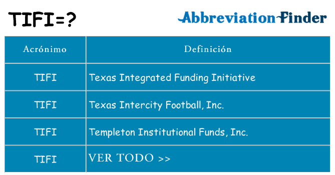 ¿Qué quiere decir tifi