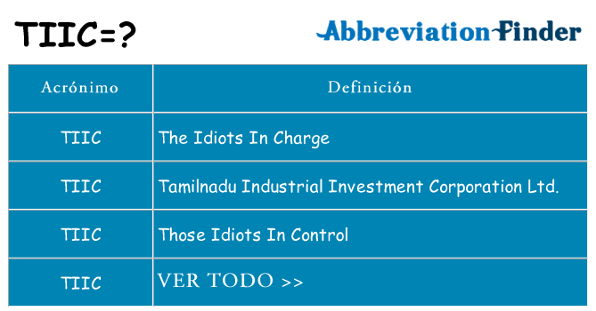 ¿Qué quiere decir tiic