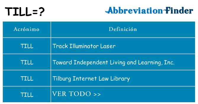 ¿Qué quiere decir till